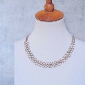 Steel chain mail necklace